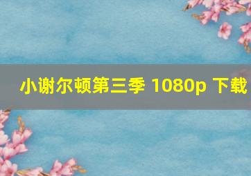 小谢尔顿第三季 1080p 下载